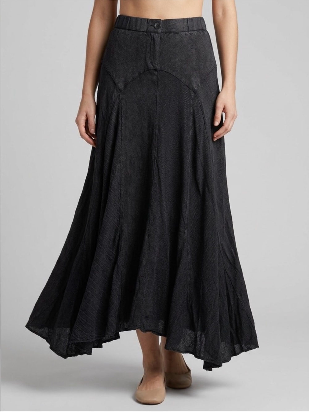 NWT: Young Threads “Folk Song” Black Boho Mixed Panel Patchwork Maxi Skirt•Small